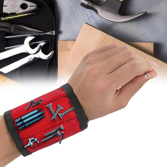 1pcs Magnetic Wristband Hand Wraps Tool Bag Adjustable Electrician Wrist Screws Nails Drill Holder Belt Bracelet for Home Repair