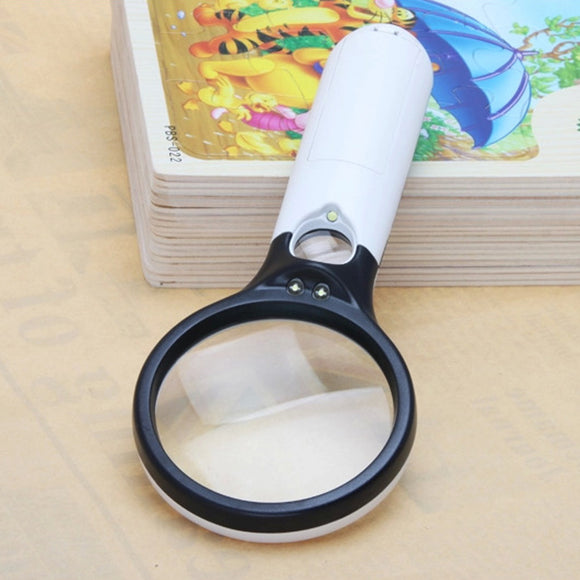 3 LED Light 45X Handheld Mini Pocket Microscope Reading Magnifying Glass Lens