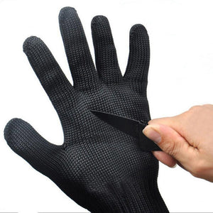 1 Pair Black Working Safety Gloves Cut-Resistant Protective Stainless Steel Wire Butcher Anti-Cutting Gloves